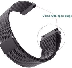 Fookann Nusense Milanese Loop Stainless Steel Replacement Watch Band for Samsung Gear S3 Frontier/S3 Classic/ Samsung Galaxy Watch, 46mm 22mm, Black