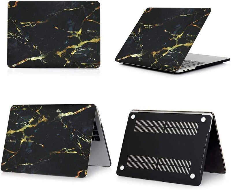 Marble Touch Bar Case for Apple MacBook Air 13 Pro 13.3 Inch, Black/Gold