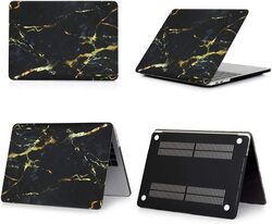 Marble Touch Bar Case for Apple MacBook Air 13 Pro 13.3 Inch, Black/Gold