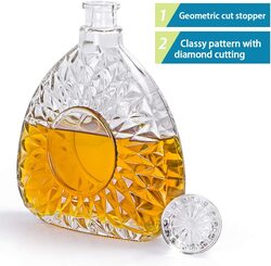 Mdluu 750ml Liquor Decanter Glass Decanter with Airtight Stopper Decanter Bottle, Clear