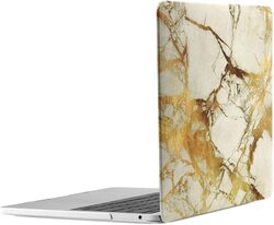 Matte Soft Touch Plastic Hard Case for Apple MacBook Pro 13 Inch, White/Gold