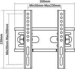 DG 200T TV Tilt Wall Mount for 14-43 Inch TVs, Black