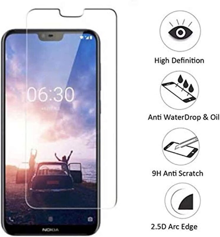 Nokia 6.1 Plus (X6) Tempered Glass Screen Protector, Clear