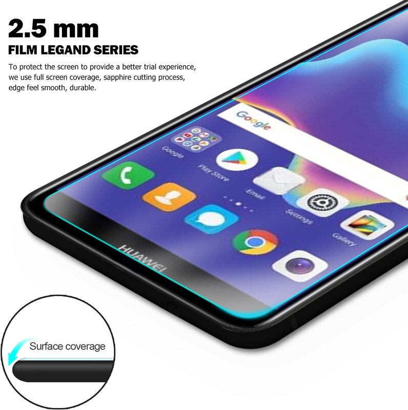 Huawei Y9 2019 Eltd Free Anti-Scratch Full Coverage Tempered Glass Screen Protector, Clear
