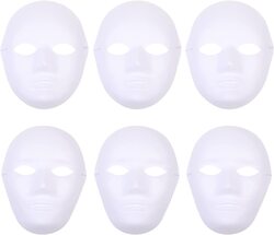 Sosoport Male Toy Paper Blank Full Masquerade Party Dress Up Festival Performance Face Masks, 6 Pieces, Ages 5+