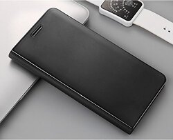Case Box Samsung Note 10 Standing Case with Mirror Plating Flip Mobile Phone Case Cover, Black
