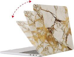Matte Soft Touch Plastic Hard Case Protective Shell Cover for Apple MacBook Retina 13 Inch, without CD Drive Model A1425 & A1502, Gold/White