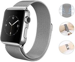 Skeido Milanese Loop Stainless Steel Alloy Replacement Watch Band for Apple Watch Series 4/3/2/1, 40mm 38mm, Silver