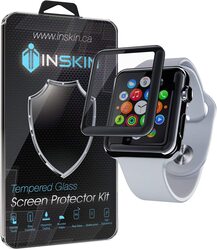 Inskin Apple Watch Series 3 2 1 - 42mm 3D Screen Protector Full Glue, Acrylic Glass (PMMA) with Black TPU Edge