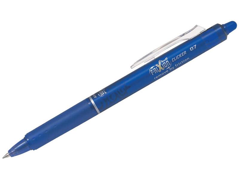 Pilot Frixion Clicker Erasable Pen, 0.7mm, Blue