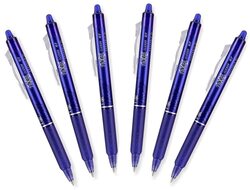 Pilot 6-Piece Frixion Clicker Retractable Erasable Fine Point Gel Pen Set, Blue