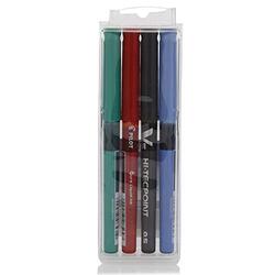 Pilot 4-Piece Hi-Tec point V5 Liquid Ball Liner Pen Set, BX-V5-S4N, Multicolour