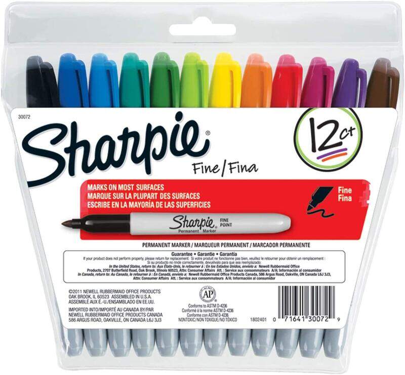 

Sharpie 12-Piece Fine Point Permanent Marker Set, Multicolour