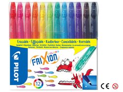 Pilot Frixion Colours Erasable Fibre Tip Colouring Pen, 12 Pieces, Multicolour