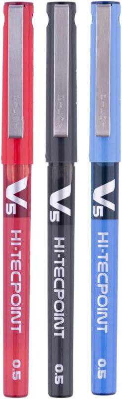 

Pilot 3-Piece V5 Liquid Ink Roller Ball Pen Set, 0.5mm, Blue/Black/Red