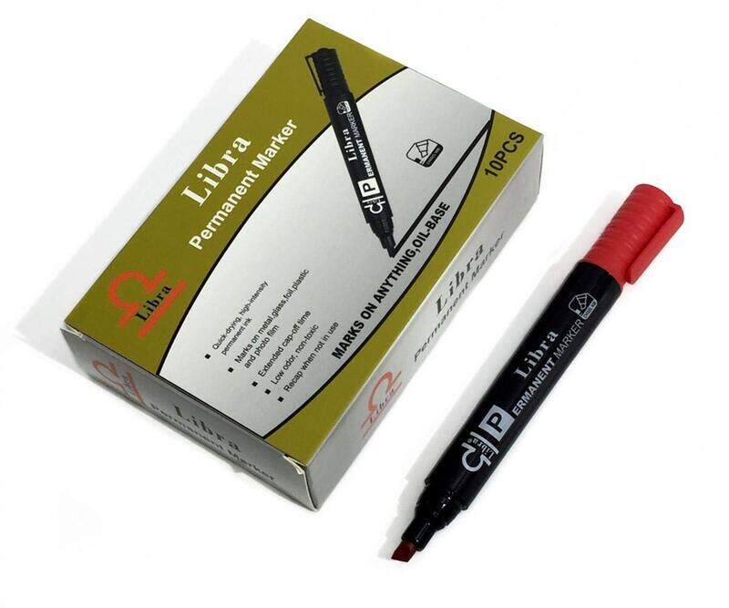 

Libra 10-Piece Non-Toxic Oil Base Permanent Marker Set, Red