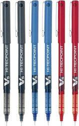 Pilot 6-Piece BX V5 Hi-Tec point Extra Fine Ballpoint Pen Set, 0.5mm, Assorted Colours