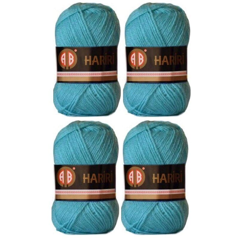 AB Hariri No.152 Crochet and Knitting Yarn Set, 4 Pieces, Light Blue