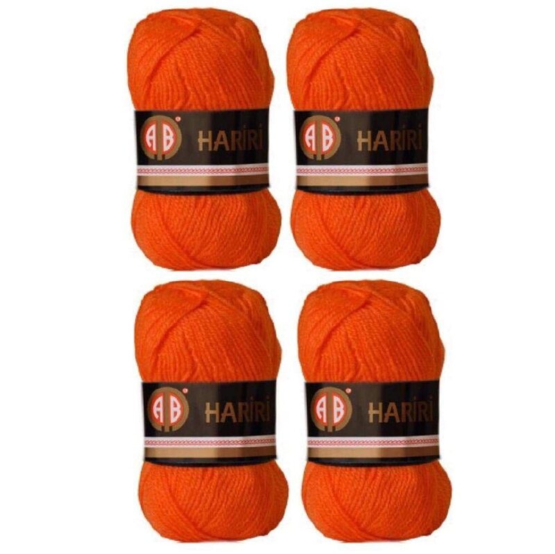 AB Hariri Great for DIY project Crochet and Knitting Yarn Set, 4 Pieces, Orange