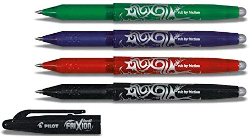Pilot Frixion 4-Piece Ball Erasable Pen Set, 0.7mm, Multicolour