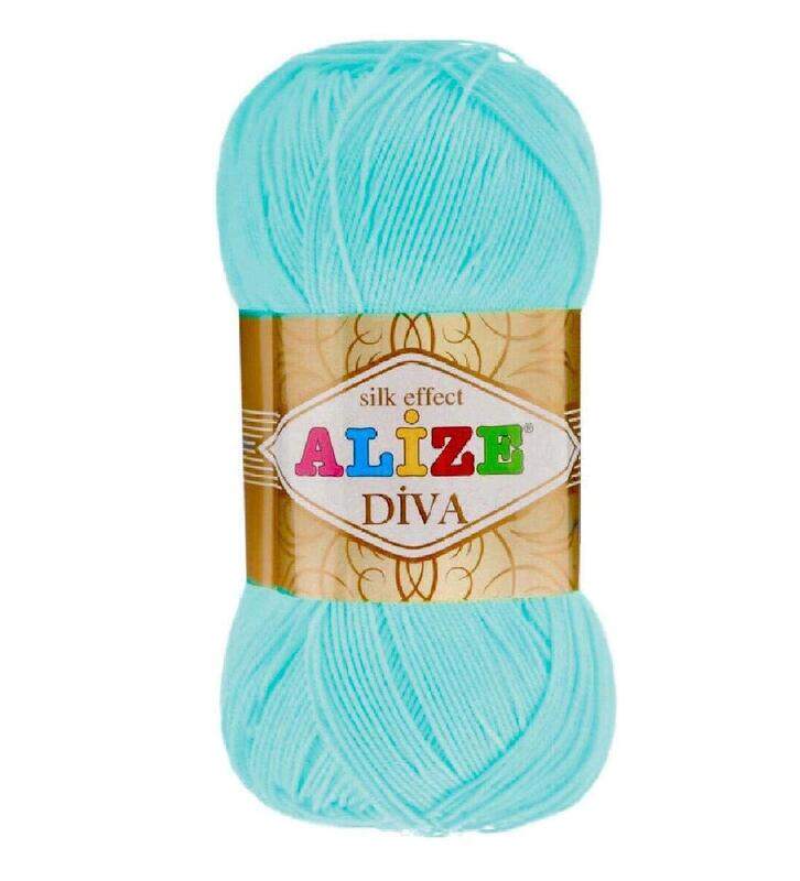 

Alize No.346 Silky Effect Crochet & Knitting Yarn, Light Blue