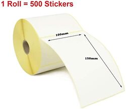 Daily Needs Direct Thermal Barcode Label Sticker, 100 x 150 mm, 500 Labels, White