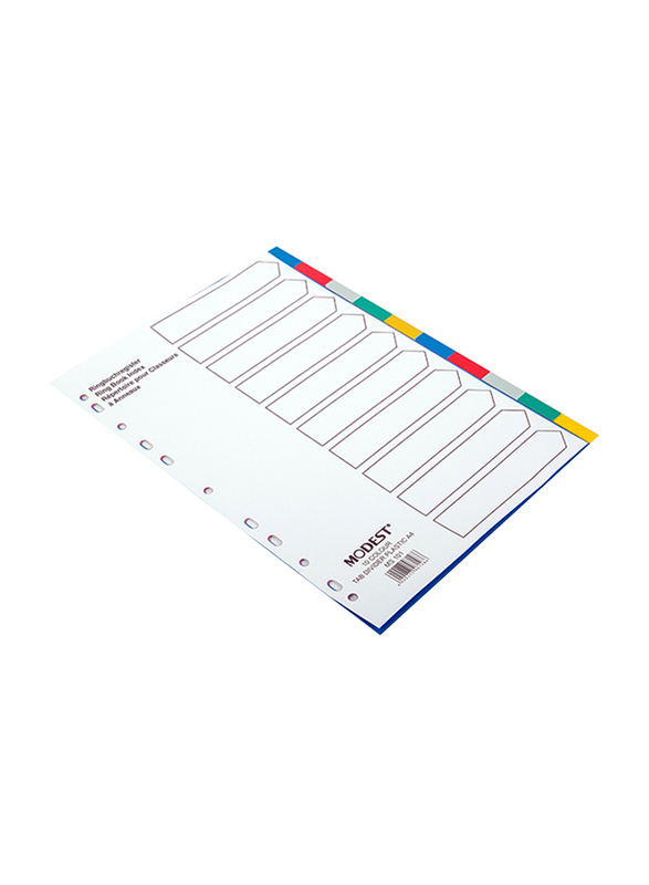 Modest PVC 10 Color Divider File Folder, White