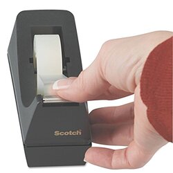 Scotch C38BK Desktop Tape Dispenser with 1" Core & Weighted Non-Skid Base, Black