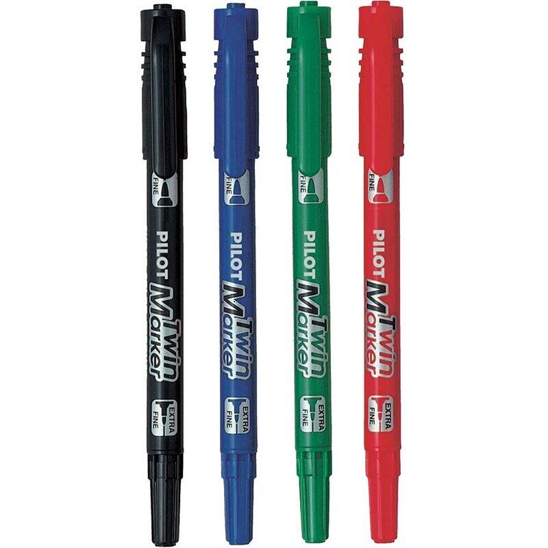 Pilot 4-Piece Twin Marker Set, Multicolour