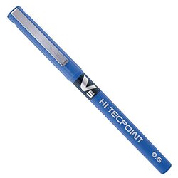 Pilot V5 Hi-Tecpoint Liquid Ink Rollerball Pen, 0.5mm, Blue