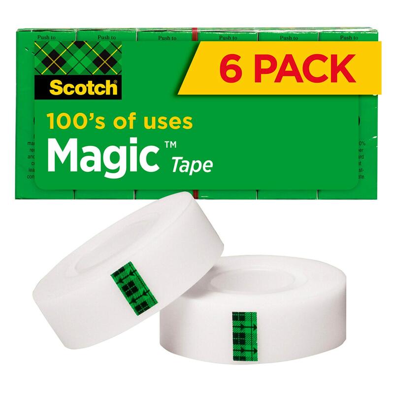 Scotch 6-Piece 3/4 X 1000" Magic Tape, Clear