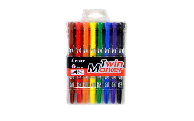 Pilot 8-Piece Twin Marker Set, Multicolour