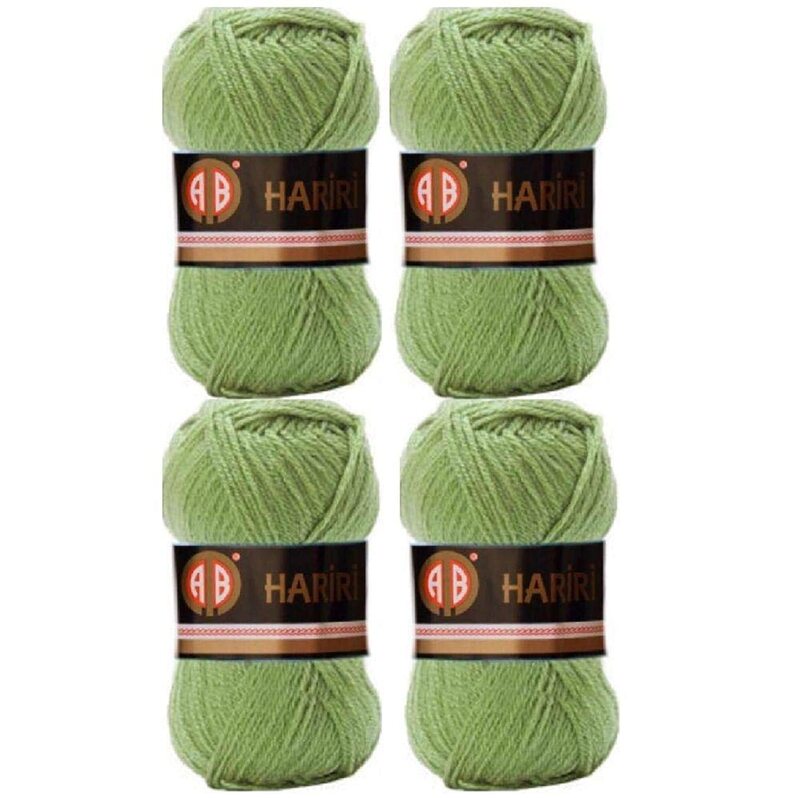 

AB Hariri Crochet and Knitting Yarn Set, 4 Pieces, Light Green