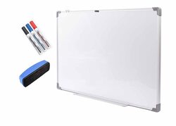 Daily Needs White Board Dry Erase & Whiteboard Marker Set, 60 x 90 cm Board, 3 Pieces Markers, Multicolour