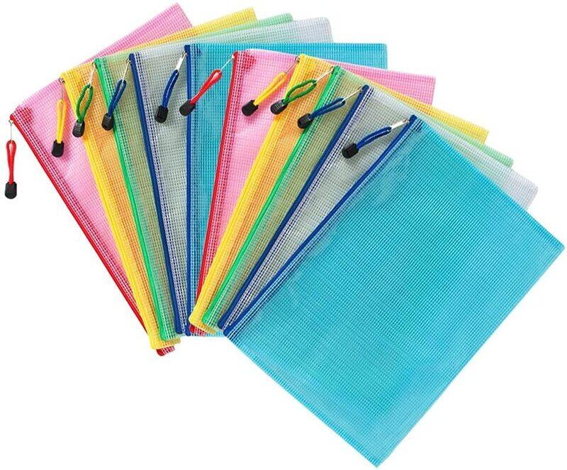 

Daily Needs Zipper File Bags, A4 Size, 10 Pieces, Multicolour