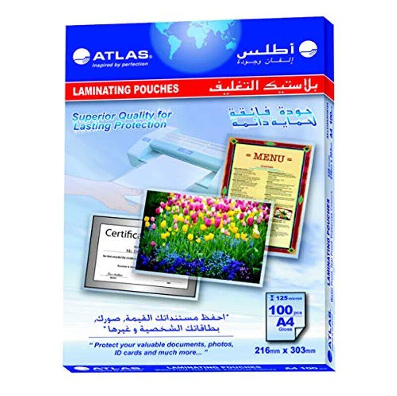 

Atlas FI-216X303X125 A4 Size 125 Micron Laminating Sheet, Clear