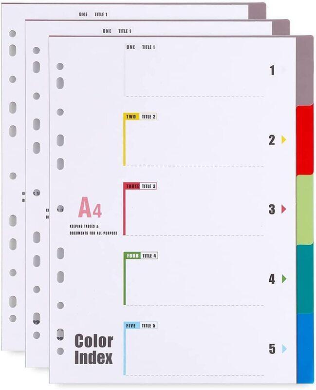 

Daily Needs A4 Plastic Binder Dividers 5 Part, 3 Pieces, Multicolour