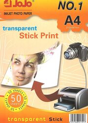 Jojo Transparent Sticker Paper, Clear, 50 Sheets