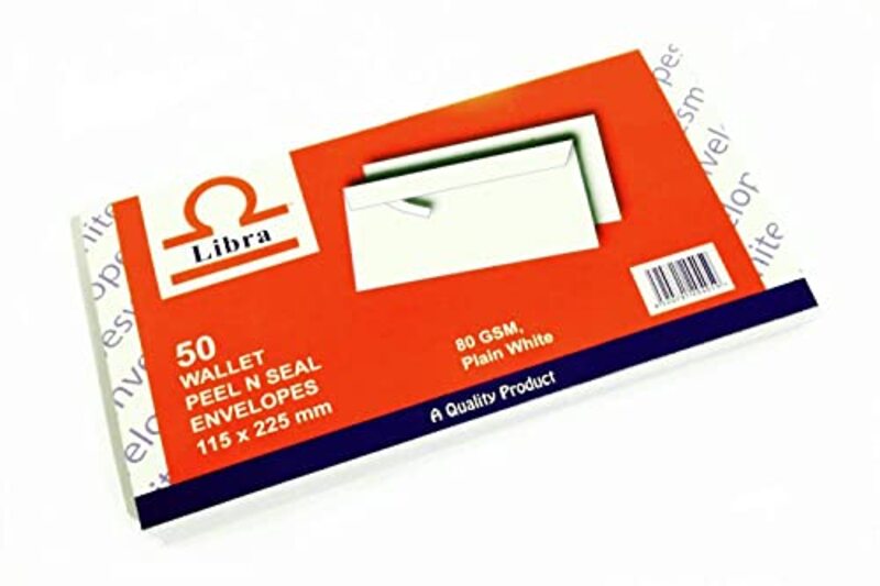 Libra Envelop, 115 x225mm, 50 Pieces, White