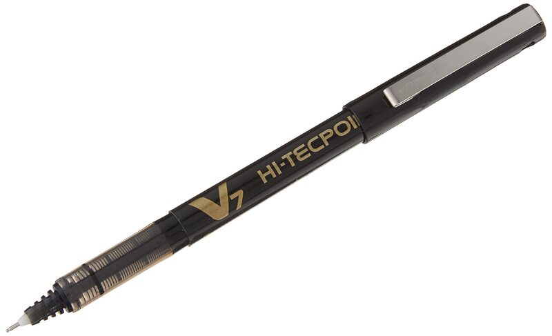 Pilot 12-Piece BX-V7-B 0.7 mm Tip Hi-Tecpoint Rollerball Pen, Black