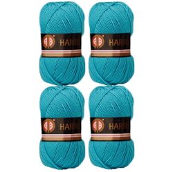 AB Hariri No.154 Crochet and Knitting Yarn Set, 4 Pieces, Blue