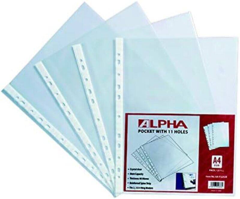 

Atlas 100-Pieces Glass Clear Pocket 40 Micron A4 Covers, Clear