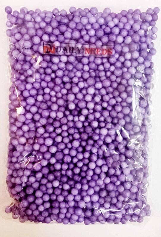 

Daily Needs Thermocol/Foam Styrofoam Beads Balls for Kids DIY Slime Making and Party Decoration, Purple