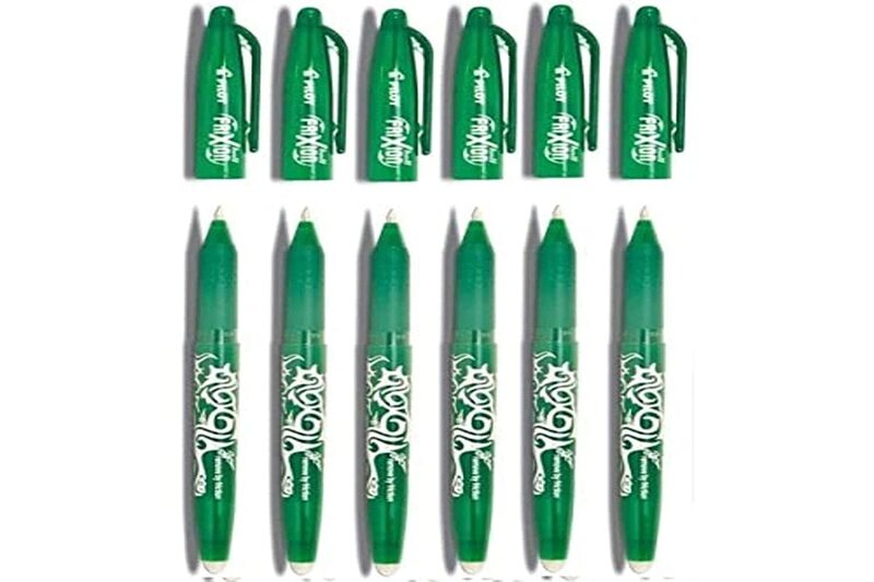 Pilot 6-Piece Frixion Rollerball Erasable Pen Set, 0.7mm, Green