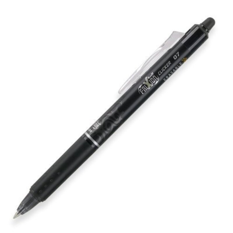 Pilot 6-Piece Frixion Clicker Erasable Fine Point Gel Pen Set, 0.7mm, Black