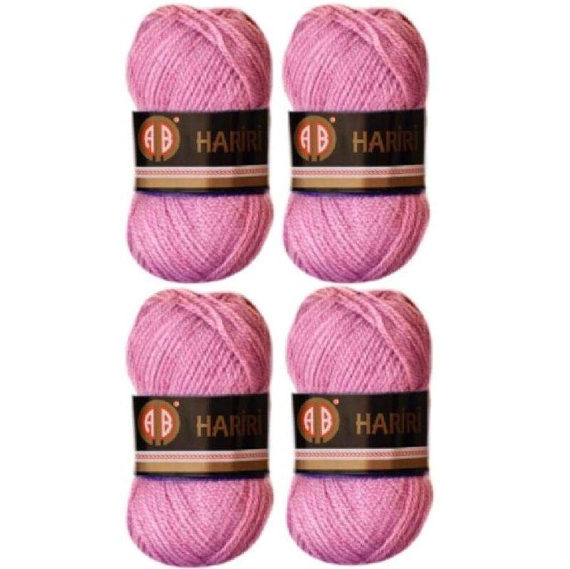AB Hariri No.275 Crochet and Knitting Yarn Set, 4 Pieces, Pink