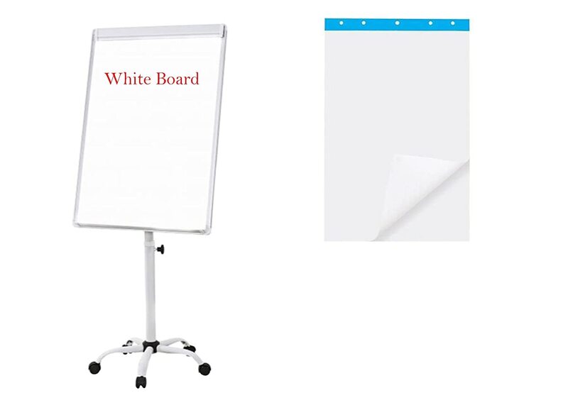 Daily Needs Flip Chart Stand with Magnetic Board & Pad, 25 Sheets, White