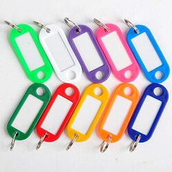 Modest Plastic Key Tags, 50 x 22.5 mm, 100 Pieces, MS564, Multicolour