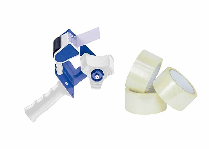 Daily Needs Carton Sealet Tapes Dispenser with Tape Rolls Set, 3 Pieces Tape, Clear