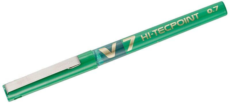 Pilot V7 Hi-Tecpoint Rollerball Pen, 0.7mm, Green